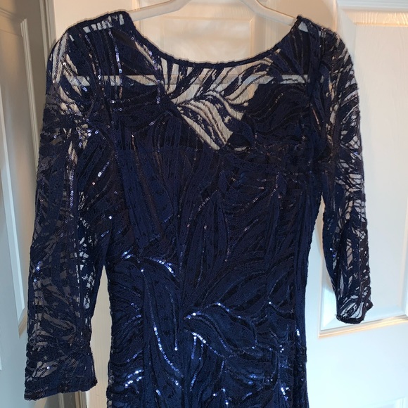 Evening Gown. Navy Blue, full length, very sparkly - Picture 4 of 8